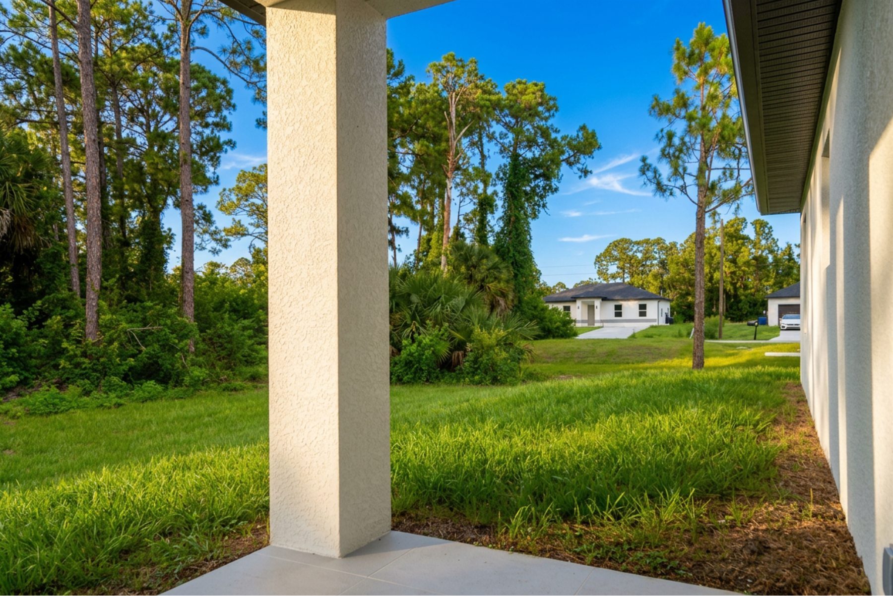 Green backyard and natural view