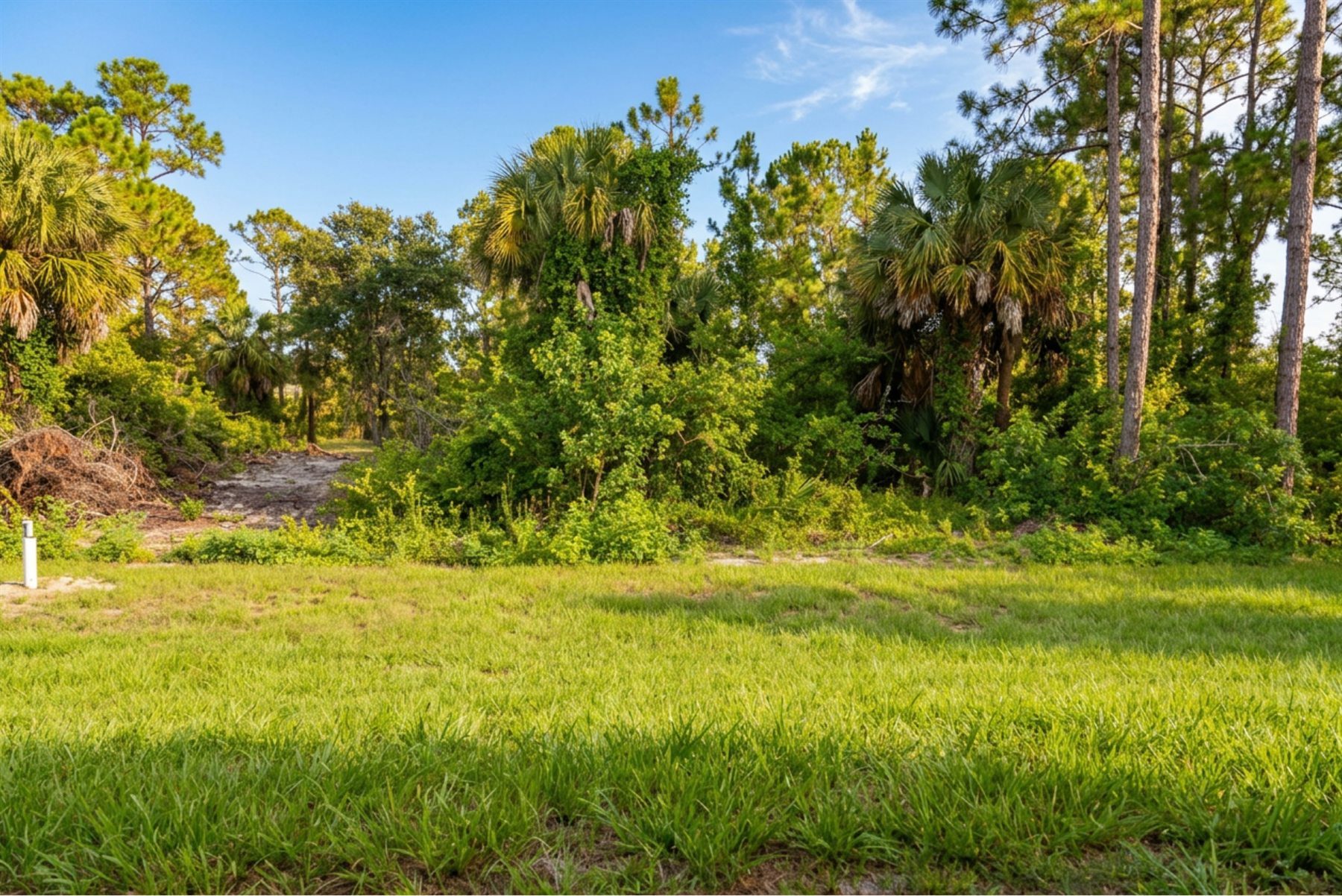 Natural green lot view behind the home